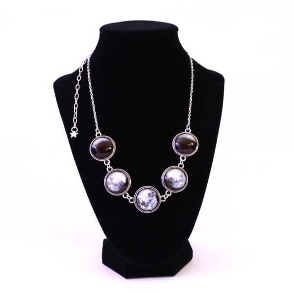 Moon Phase Necklaces - Glow in the Dark - Silvertone