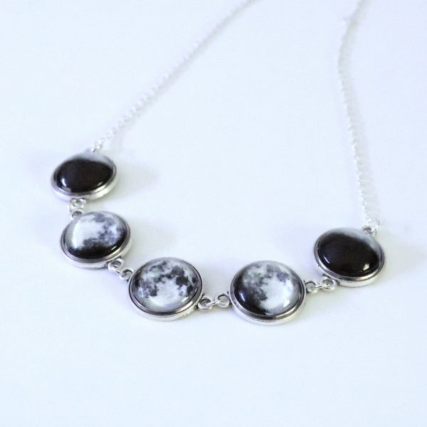 Moon Phase Necklaces - Glow in the Dark - Silvertone - Image 3