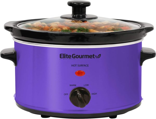 Elite Gourmet Electric Slow Cooker in Purple