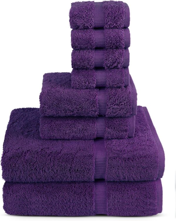 Super Soft Purple Towel Set - 100% Cotton