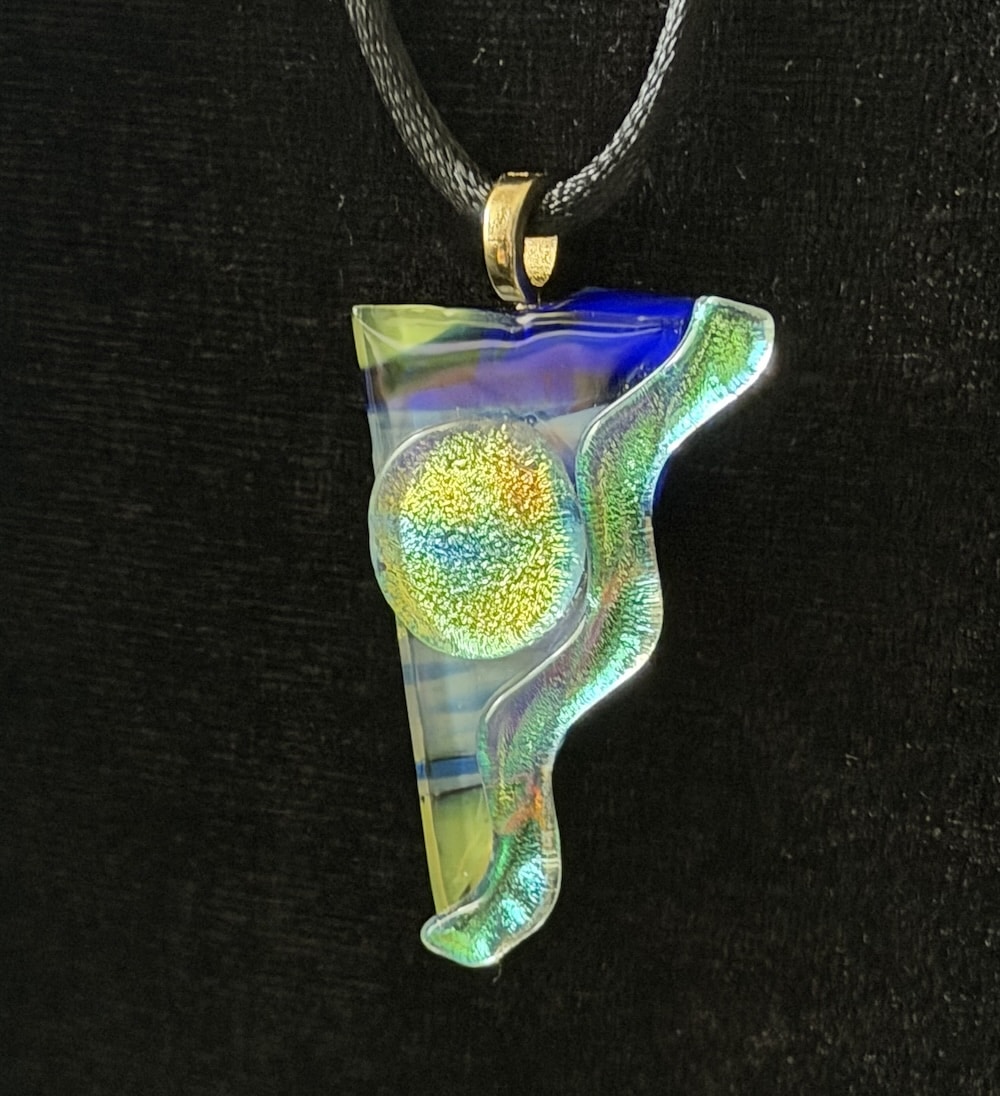 Wavy Dagger Dichroic Pendant