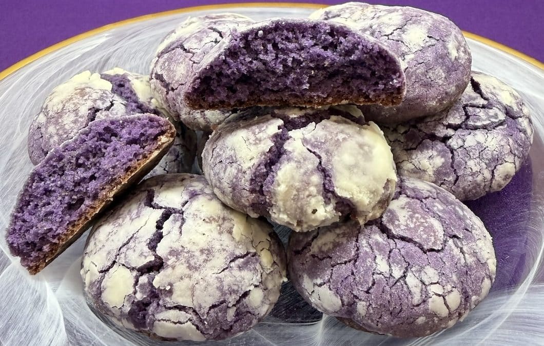 Purple Ube Crinkle Cookies